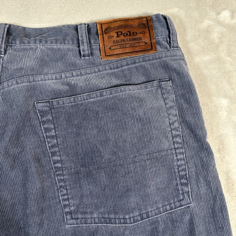 VTG 90s Polo Ralph Lauren Pants Mens 38x30 Blue Corduroy Classic Chino 5-Pocket - Picture 9 of 16